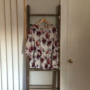 Peplum Chiffon Floral Top
